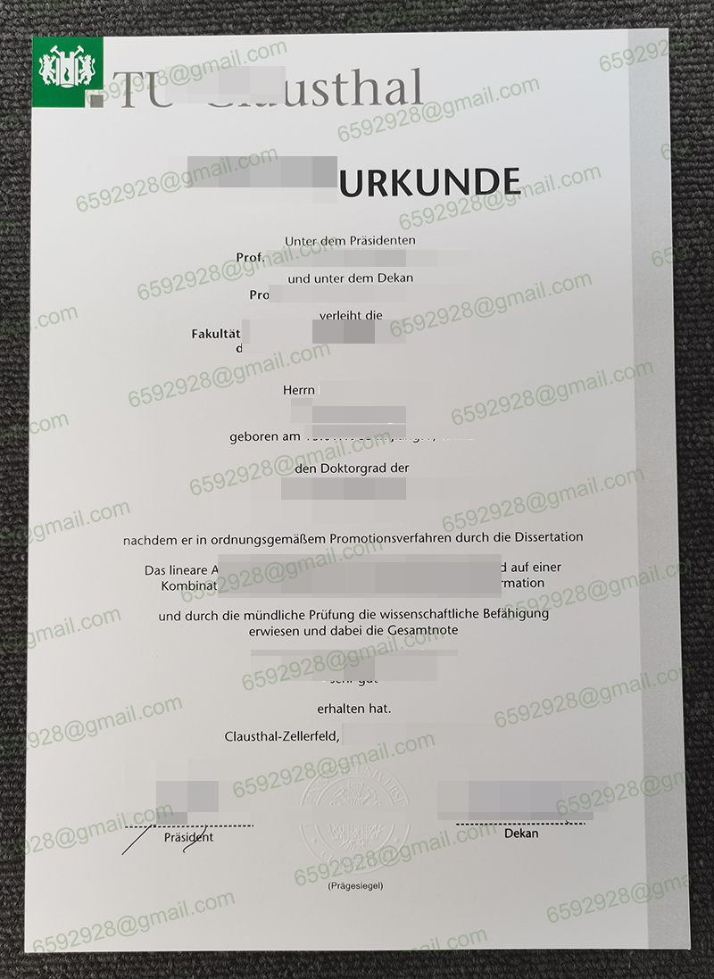 TU Clausthal Urkunde