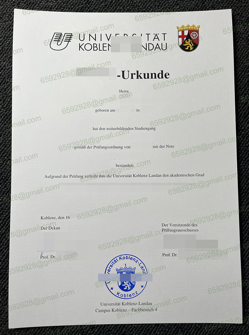 Universität Koblenz-Landau Urkunde